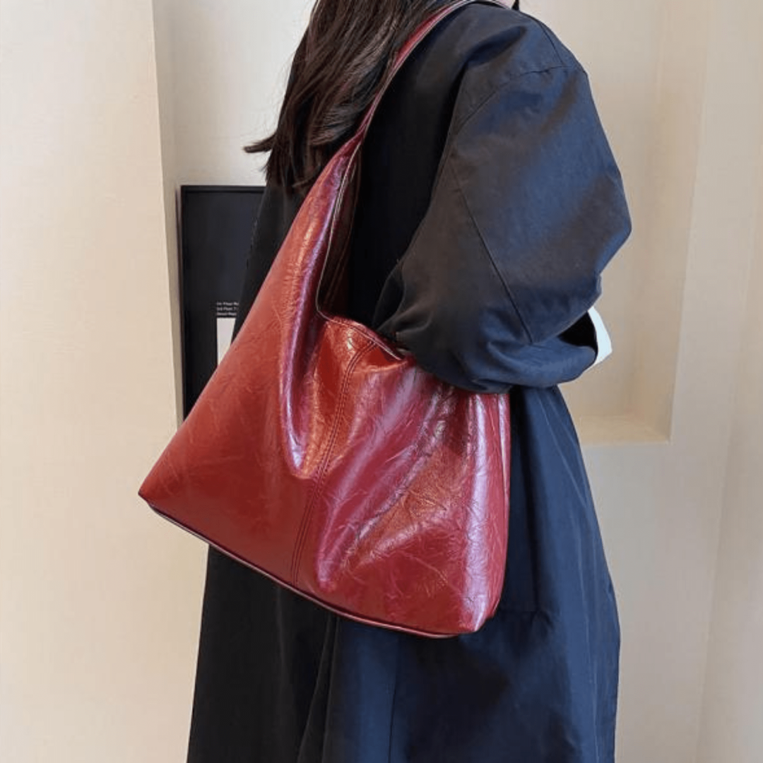Ilse | Dames Leren Schoudertas | Vintage Minimalistisch Design