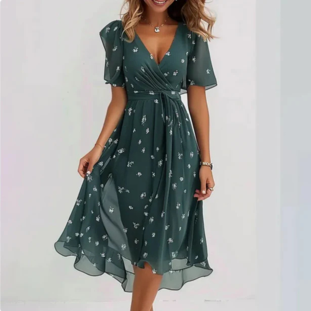 Anna | Zomerjurk | Midi met V-hals