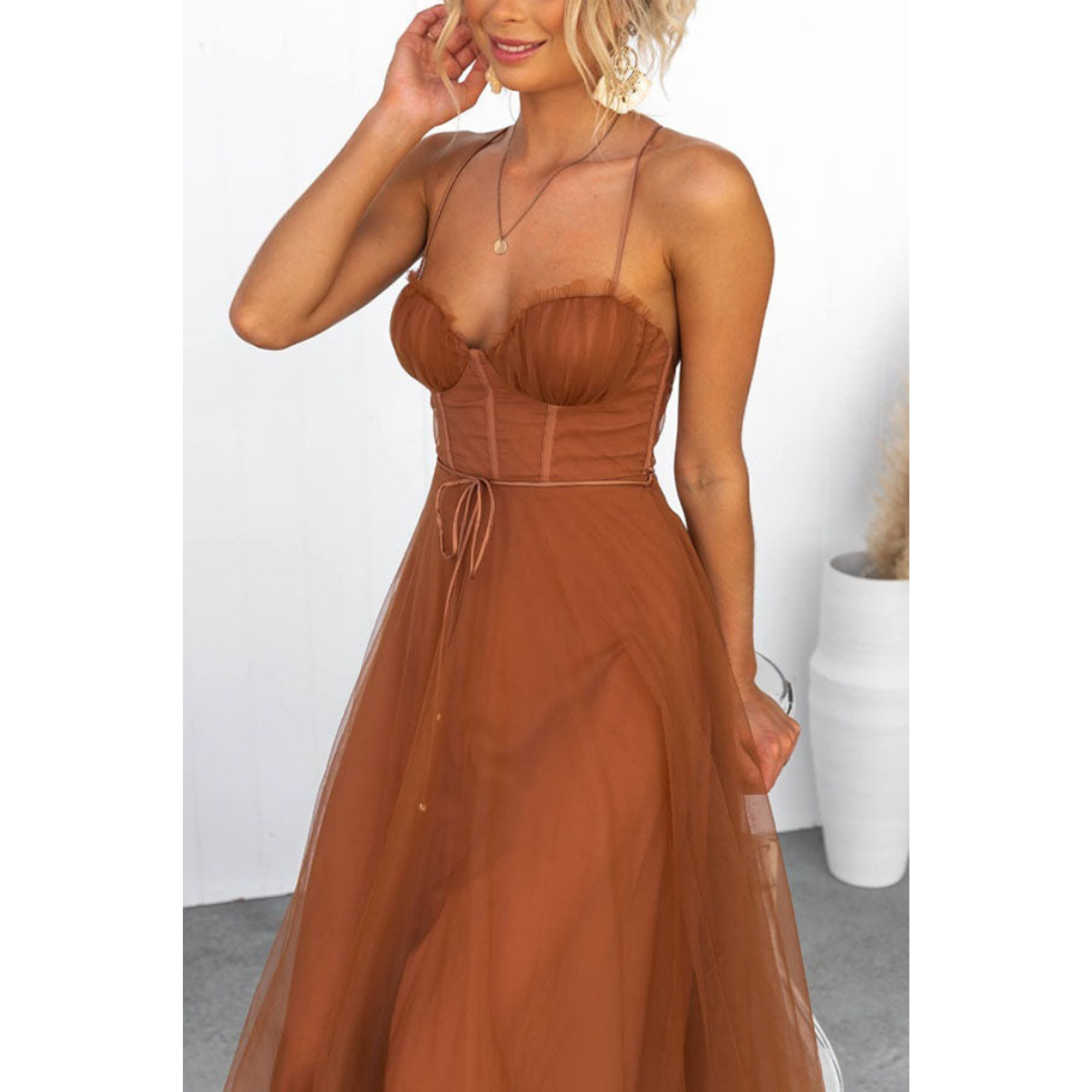Jente | Dames Zomerjurk | Maxi met Corset & Mesh Bandjes