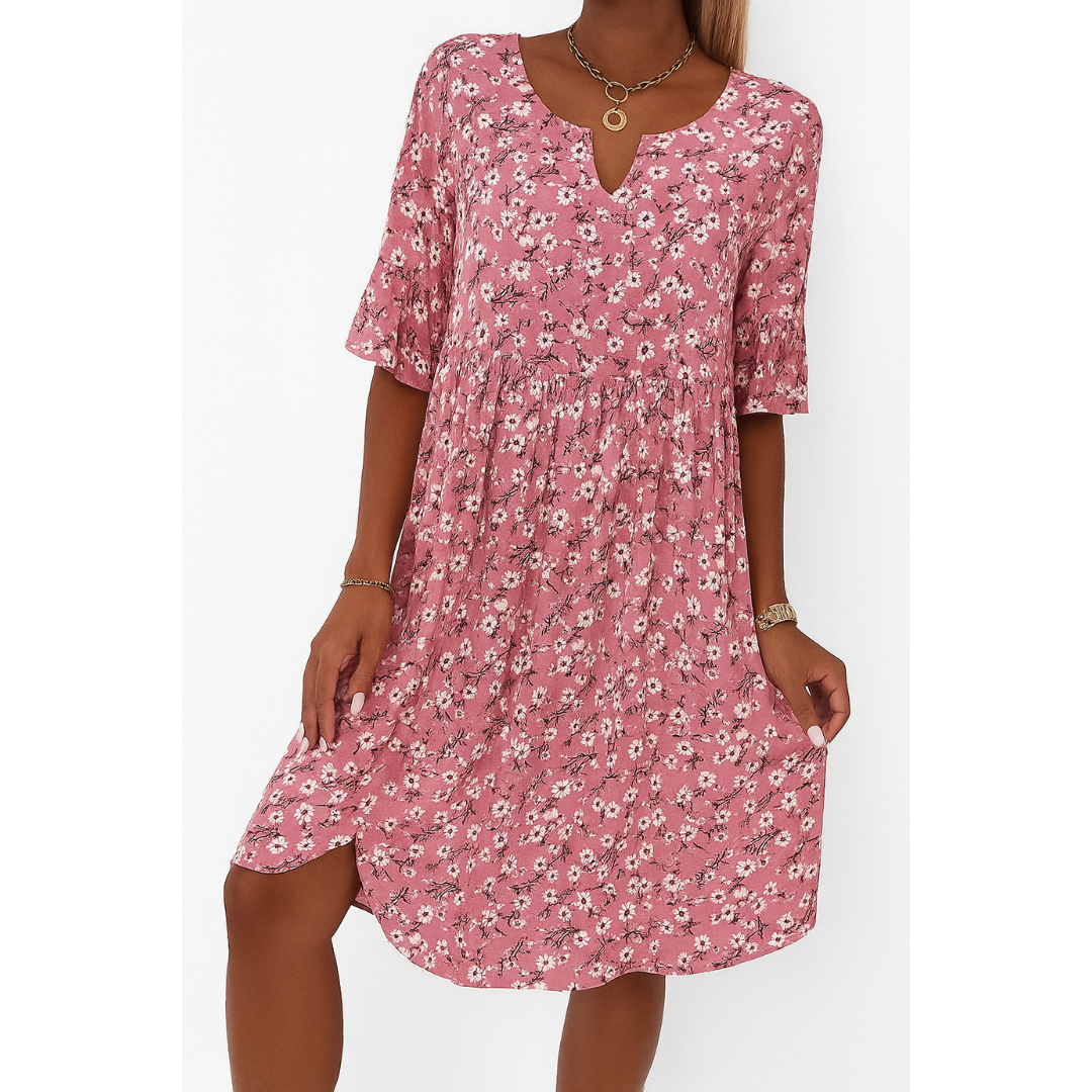 Tamara | Dames Zomer Jurk | Midi met Bloemenprint