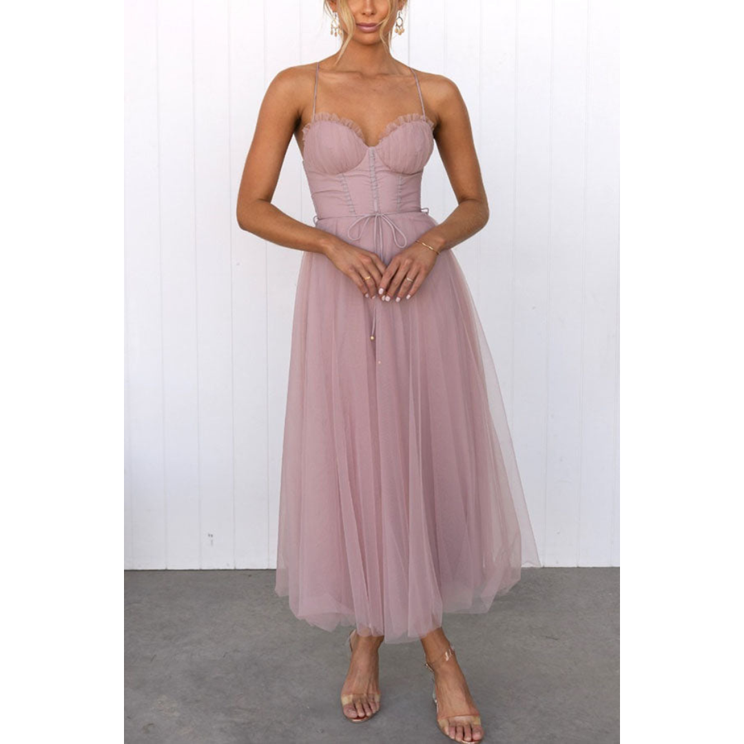 Jente | Dames Zomerjurk | Maxi met Corset & Mesh Bandjes