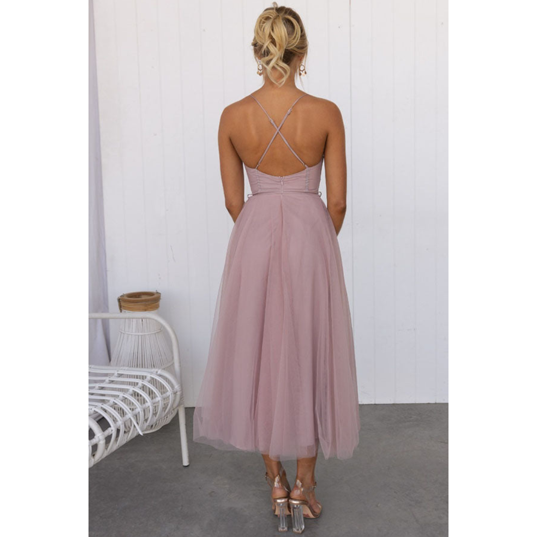 Jente | Dames Zomerjurk | Maxi met Corset & Mesh Bandjes