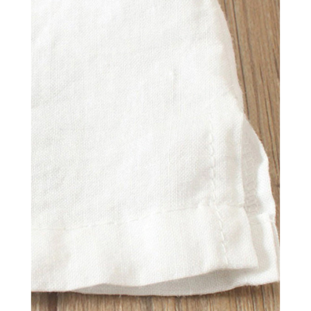Fenne | Effen blouse met korte mouwen en ronde halslijn