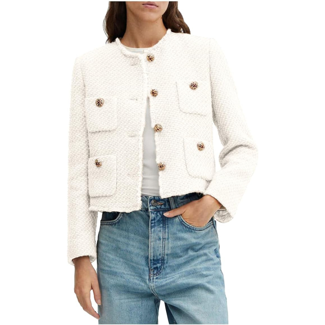Zara | Dames Wollen Jas met Knoopsluiting en Gouden Details