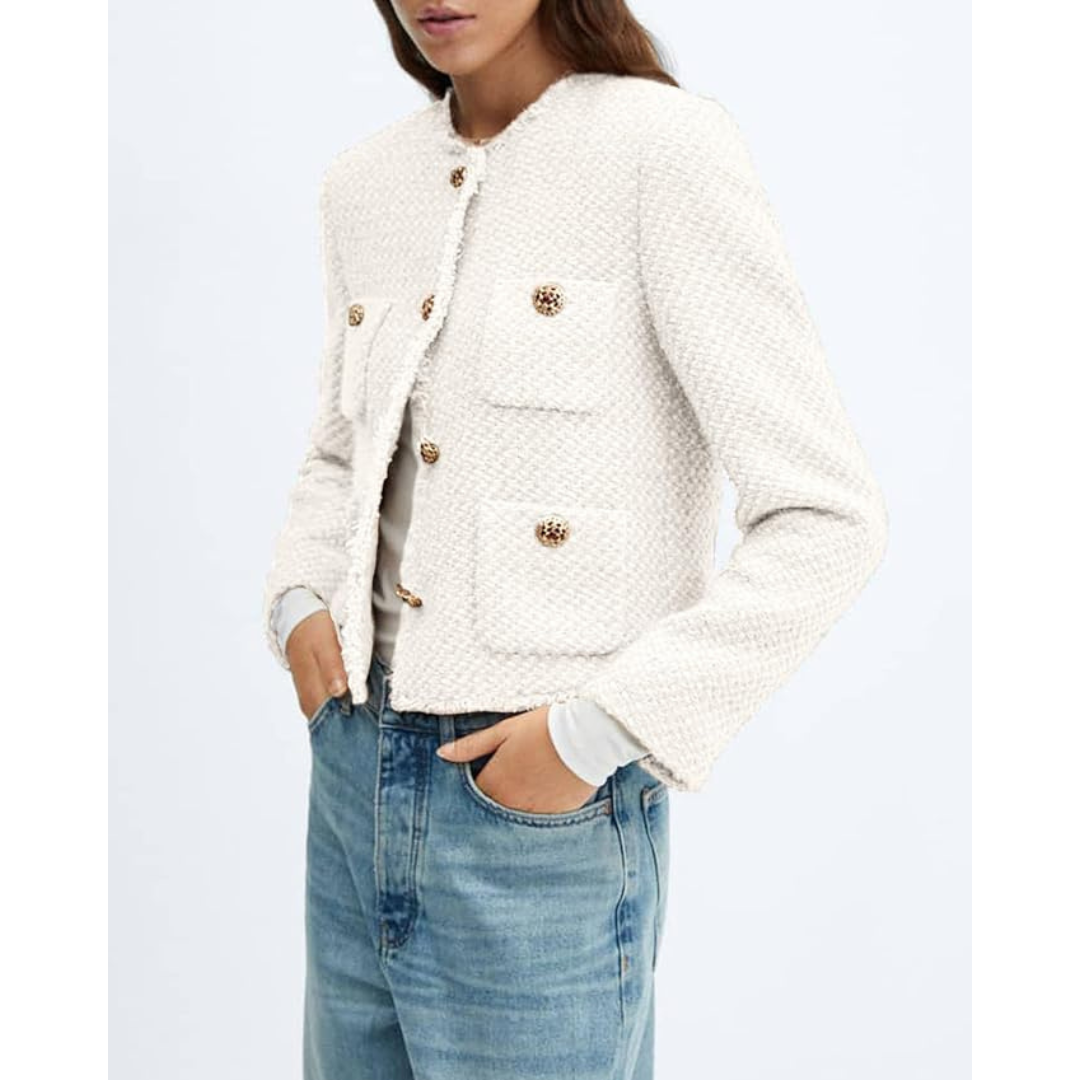 Zara | Dames Wollen Jas met Knoopsluiting en Gouden Details
