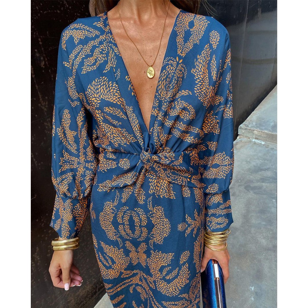 Rosalie | Dames Boho Midi Jurk met Bloemenprint