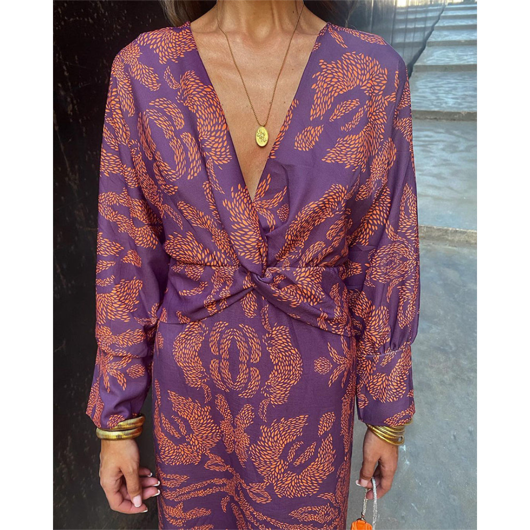 Rosalie | Dames Boho Midi Jurk met Bloemenprint