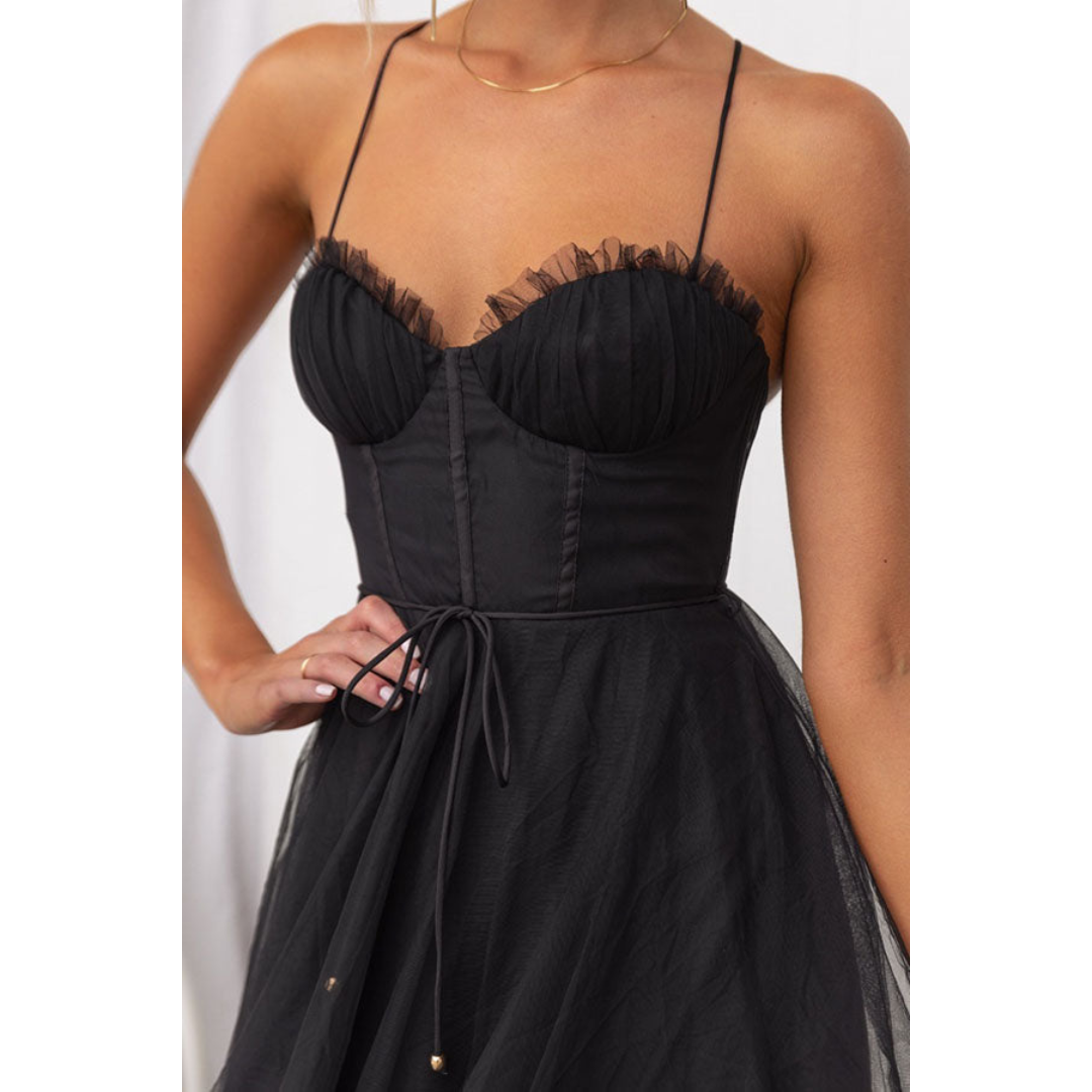 Jente | Dames Zomerjurk | Maxi met Corset & Mesh Bandjes