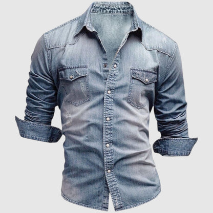 Thijmen | Denim Overhemd met Borstzakken
