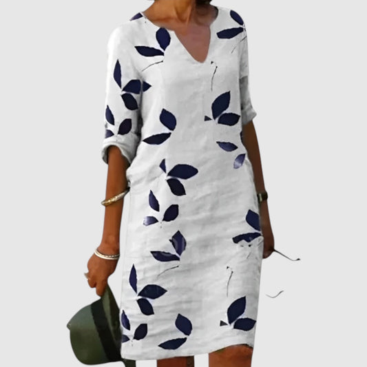 Jasmijn | Dames Zomer Jurk | Mini met bladprint