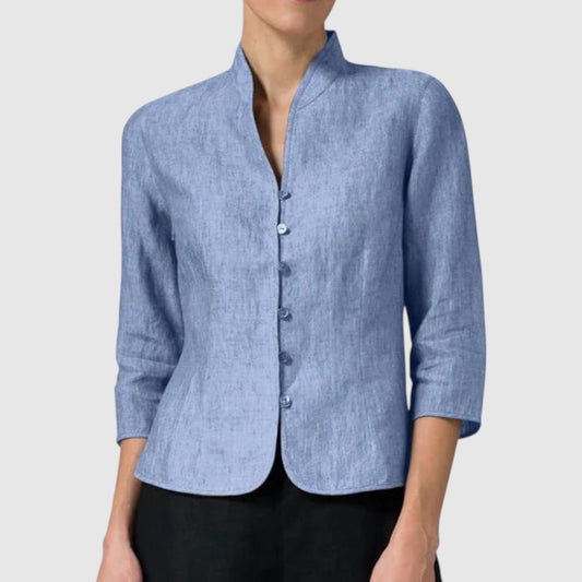 Nola | Dames Blouse | Chique met Opstaande Kraag
