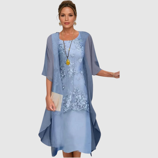 Marjolein | Tweedelige Midi Chiffon Jurk