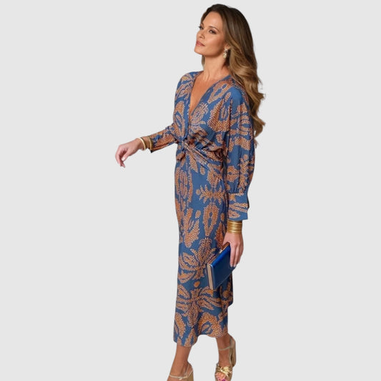 Rosalie | Dames Boho Midi Jurk met Bloemenprint