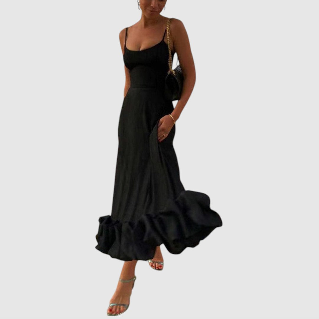 Beau | Dames Mouwloze Midi Tutu-Jurk | Zomerjurk