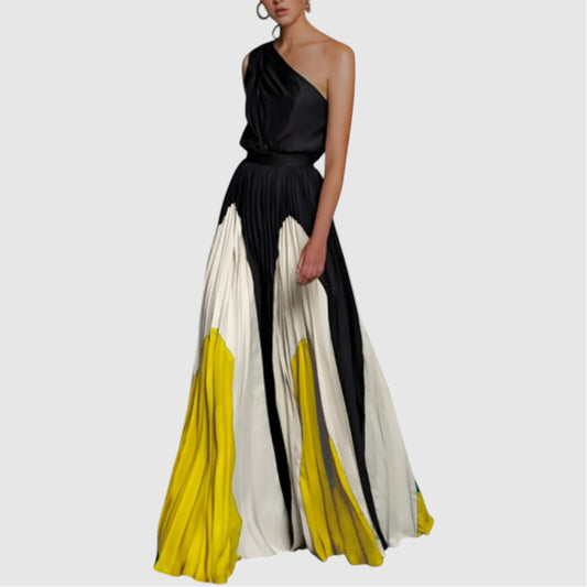 Saar | Dames One-Shoulder Zomerjurk | Maxi met Print