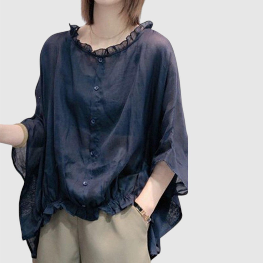 Sophia | Dames Blouse met Ruffles en Korte Mouwen