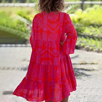 Willemien | Dames Boho Jurk met V-Hals