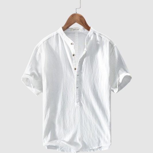 Nathan | Heren Blouse | Linnen Overhemd Korte Mouwen