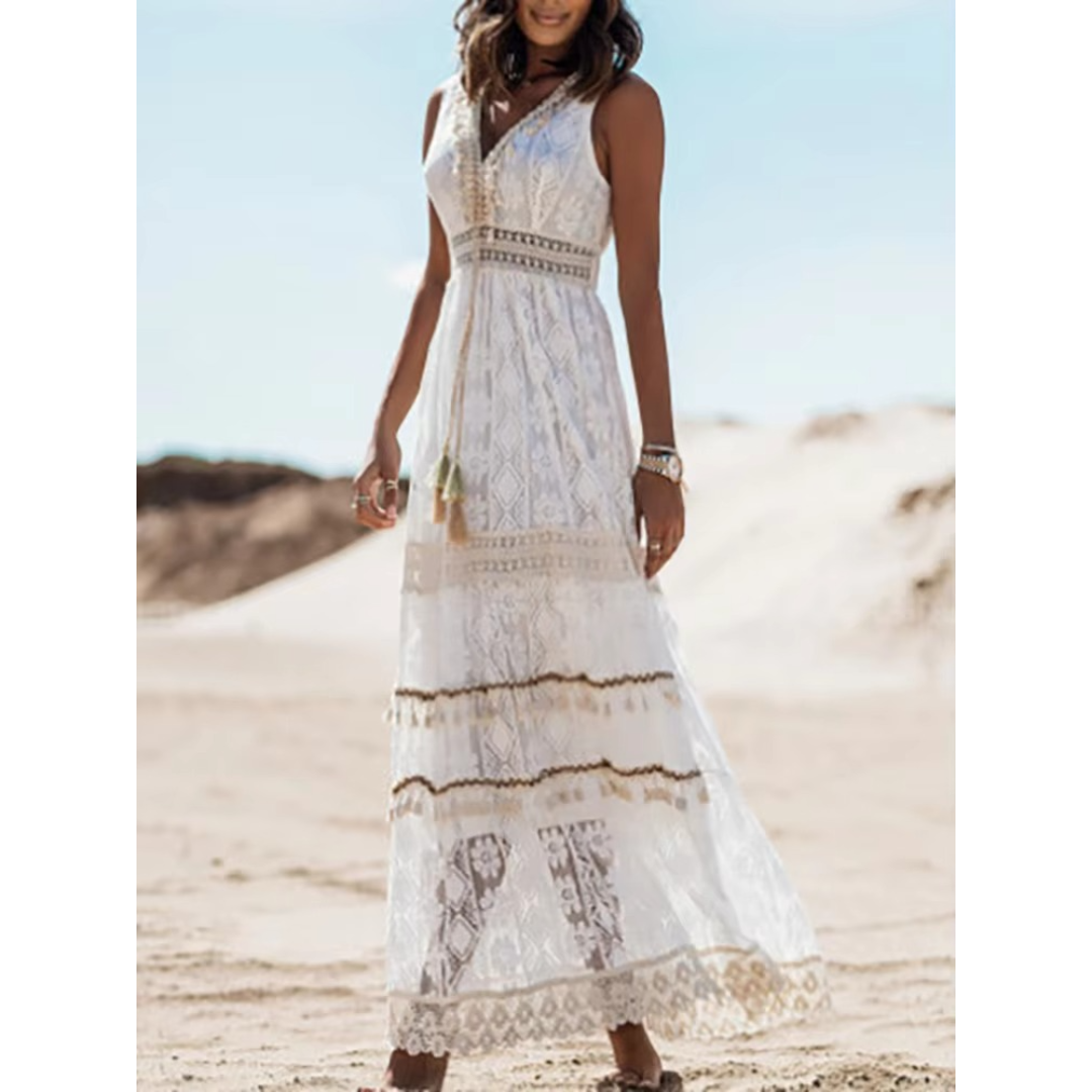 Miralda | Dames Boho Jurk | Maxi met V-hals