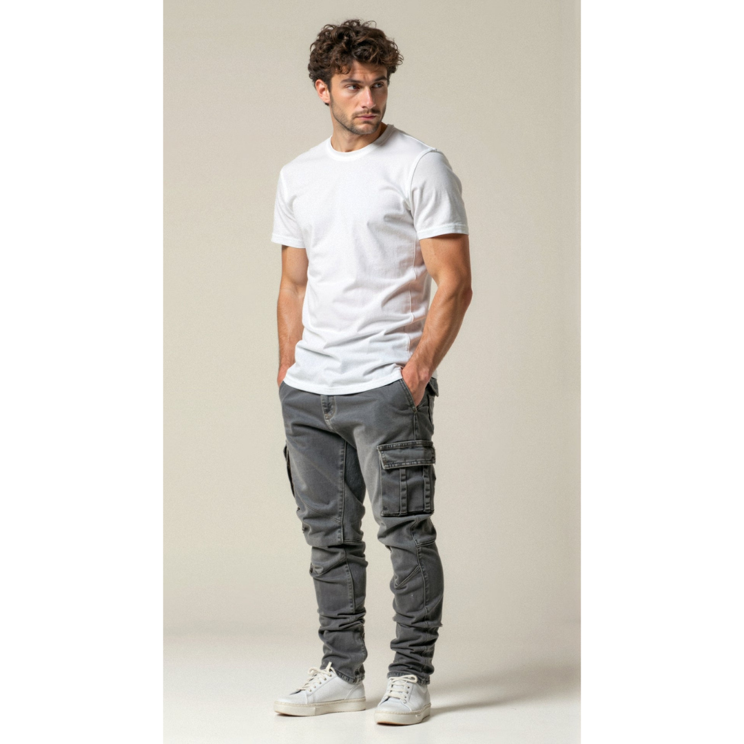 Sem | Heren Stretch Cargo Jeans | Slim Fit