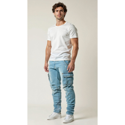 Sem | Heren Stretch Cargo Jeans | Slim Fit