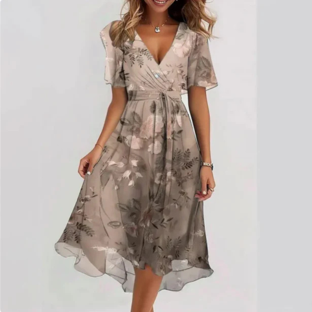 Anna | Zomerjurk | Midi met V-hals