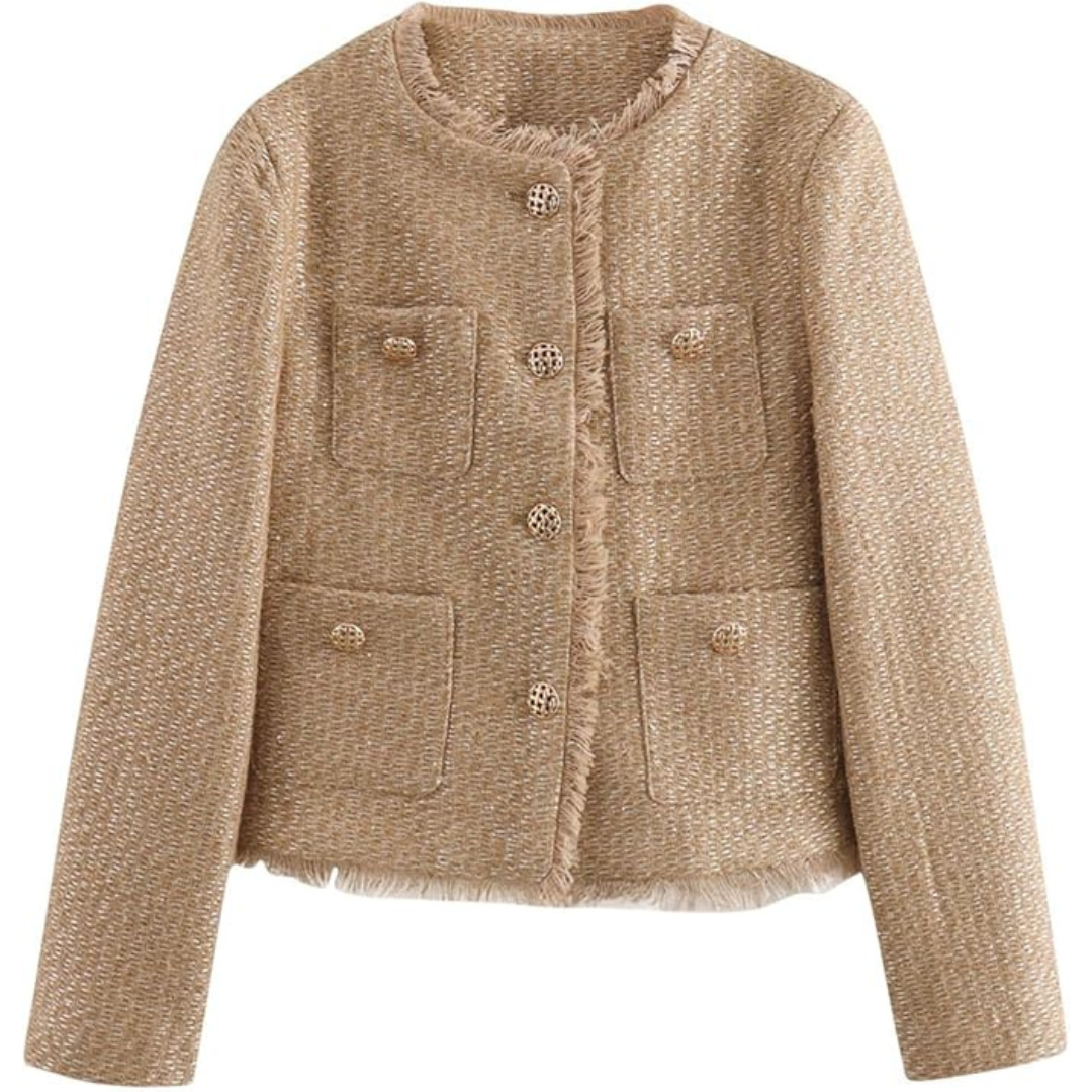 Zara | Dames Wollen Jas met Knoopsluiting en Gouden Details