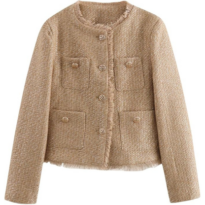 Zara | Dames Wollen Jas met Knoopsluiting en Gouden Details