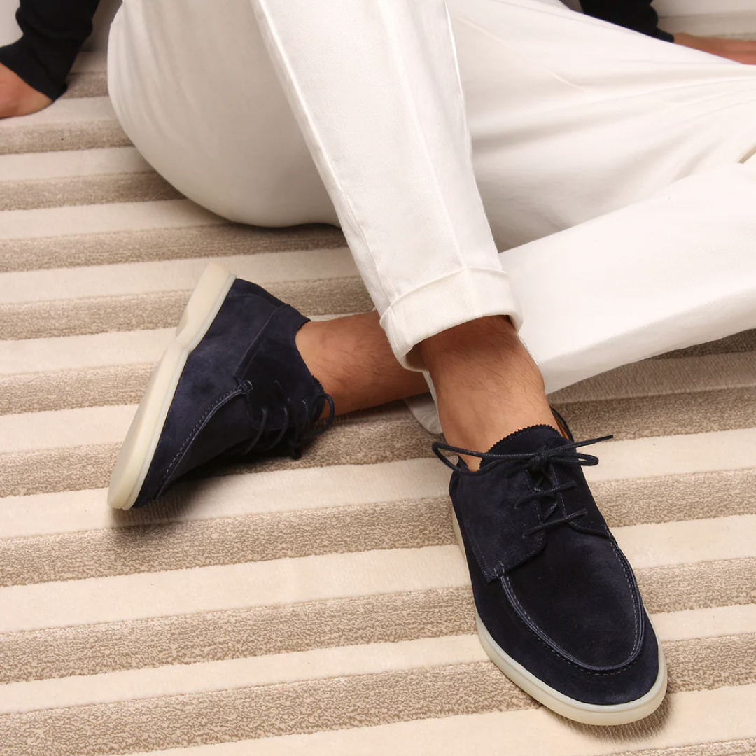 Jens | Heren Loafers | Suède Instapschoenen met Veters
