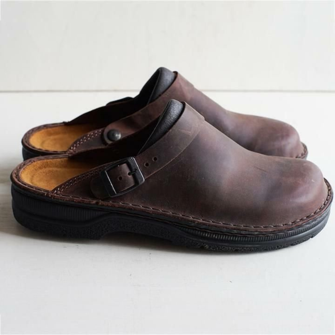 Clogs | Unisex | Leren Instappers met Comfortzool