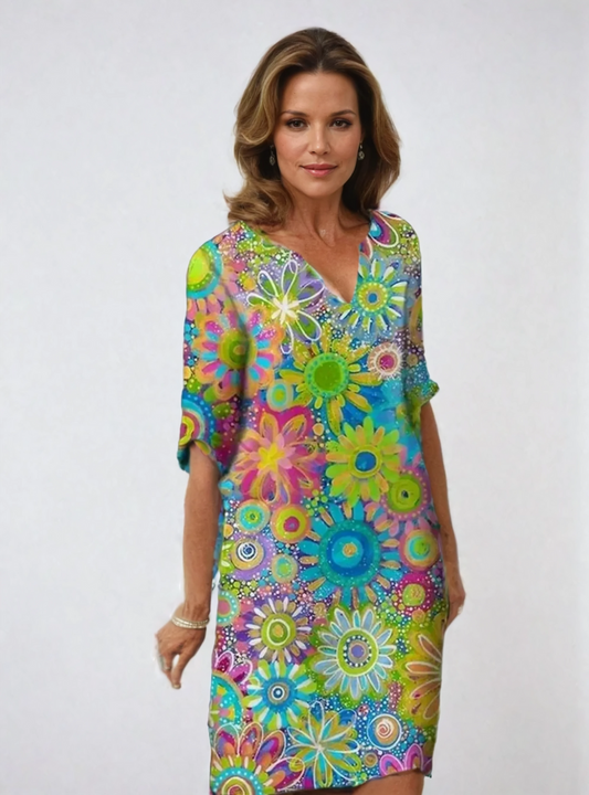 Ella | Dames Jurk | Mini met Bloemenprint