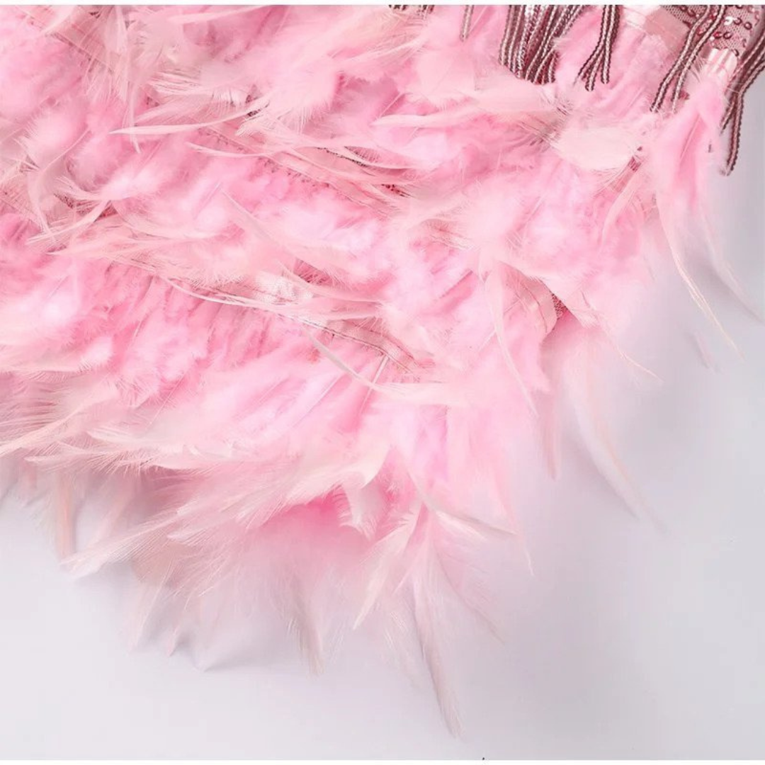Lieve | Dames Cocktailjurk met Franjes | Mini Jurk voor Feesten en Gala's
