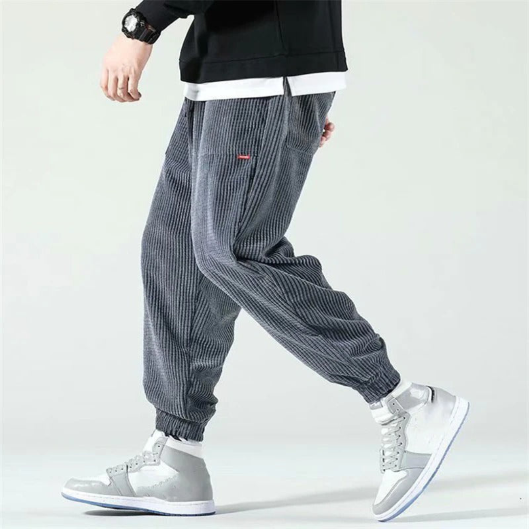 Stijn | Heren Corduroy Broek | Wijde Losse Jogger voor Dagelijks Comfort