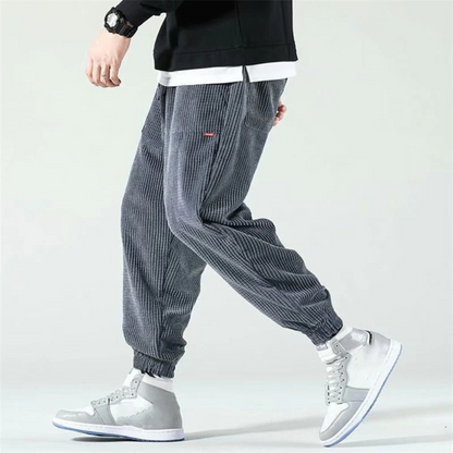 Stijn | Heren Corduroy Broek | Wijde Losse Jogger voor Dagelijks Comfort