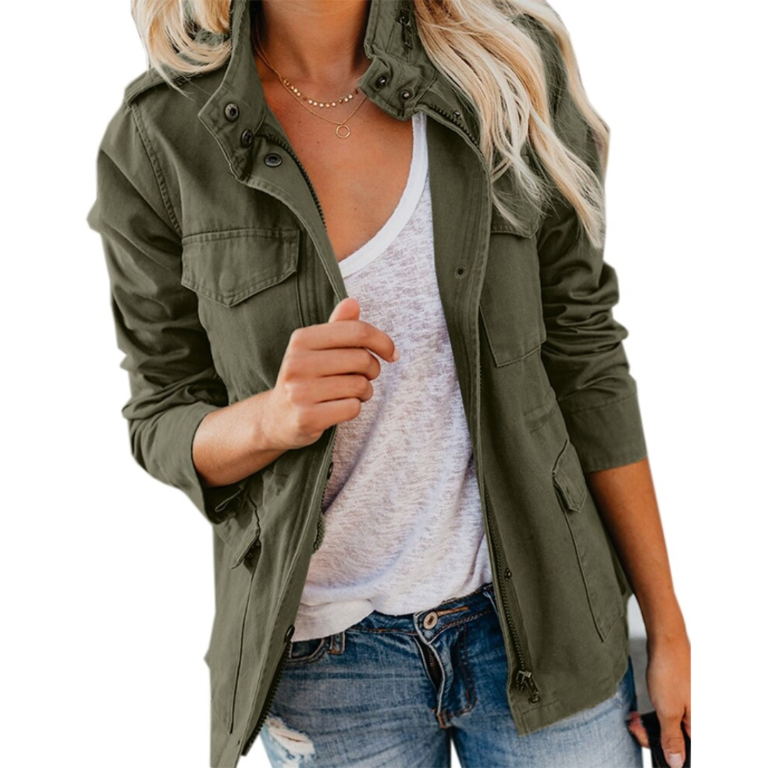 Bella | Dames Overgangsjas met Opstaande Kraag en Zakken | Lichte Lente Jas Outdoor