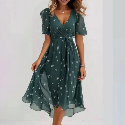 Anna | Zomerjurk | Midi met V-hals