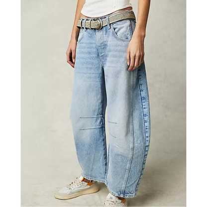 Britt | Dames Spijkerbroek | Wijde Pijpen & Stretch Denim