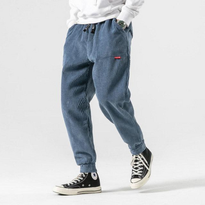 Stijn | Heren Corduroy Broek | Wijde Losse Jogger voor Dagelijks Comfort