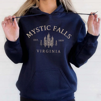 Mystic Falls Virginia Hoodie Salvatores Shirt Unisex Lange Mouw Ronde Hals Pullovers Hoodies Casual Trui Voor Vampierfans