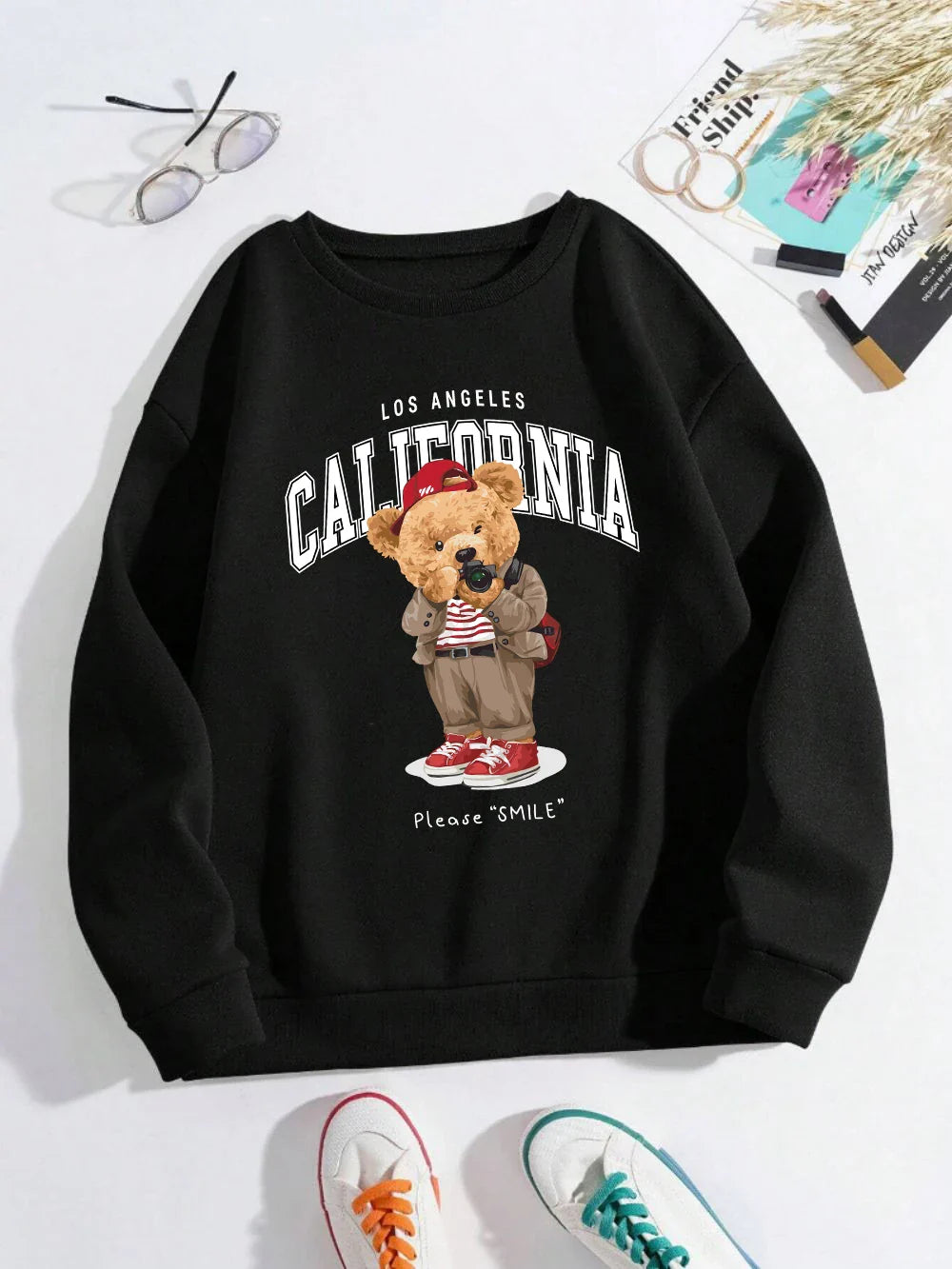 Unisex California Beer Trui – Oversized Sweater met Beer Print