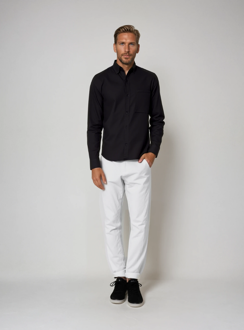 Sebas | Heren Wijde Linnen Broek | Ademend met Elastische Tailleband