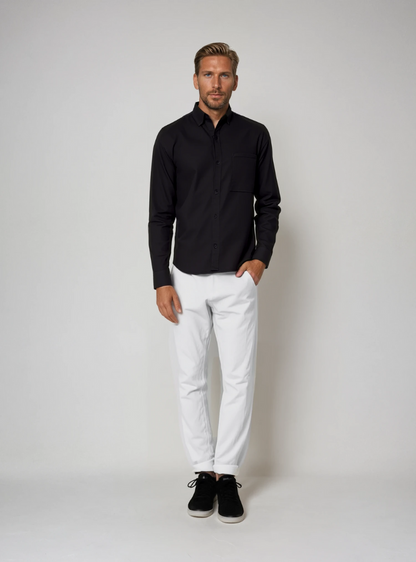 Sebas | Heren Wijde Linnen Broek | Ademend met Elastische Tailleband