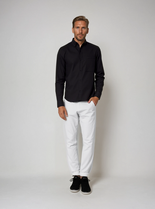 Sebas | Heren Wijde Linnen Broek | Ademend met Elastische Tailleband