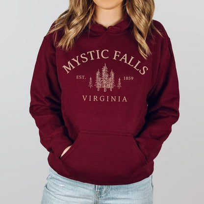 Mystic Falls Virginia Hoodie Salvatores Shirt Unisex Lange Mouw Ronde Hals Pullovers Hoodies Casual Trui Voor Vampierfans