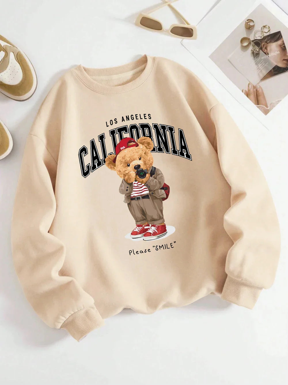Unisex California Beer Trui – Oversized Sweater met Beer Print