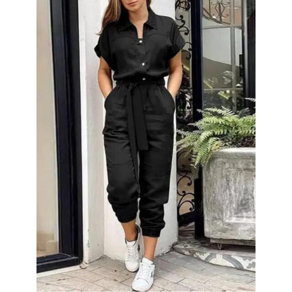 Jill | Dames Cargo Jumpsuit met Trekkoord en Zakken