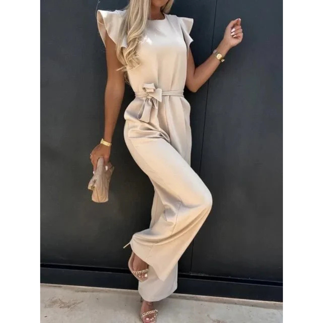 Danique | Dames Jumpsuit met Ruches Mouwen en Zakken