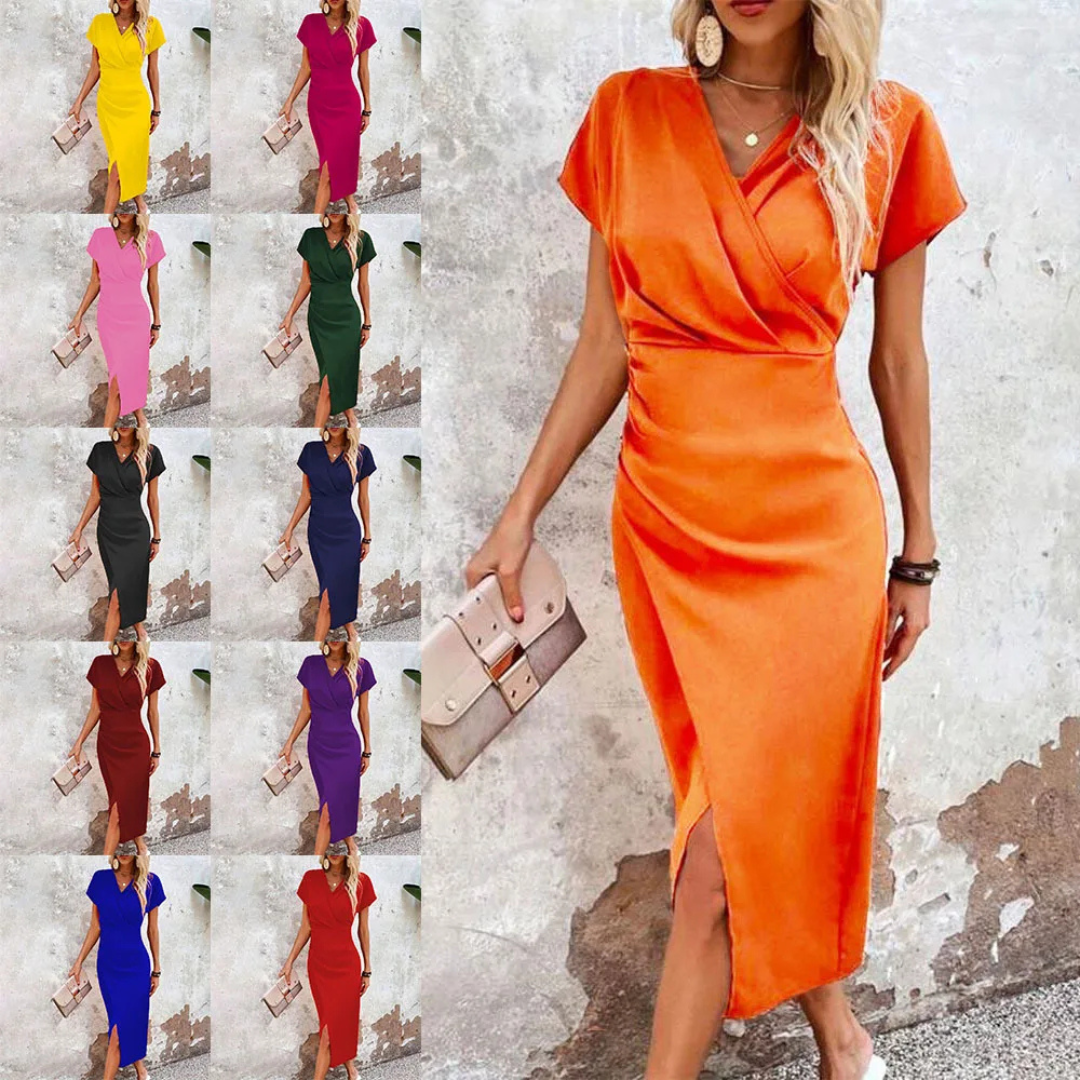 Linde |  Dames Jurk | Kleurrijke Mini met V-hals