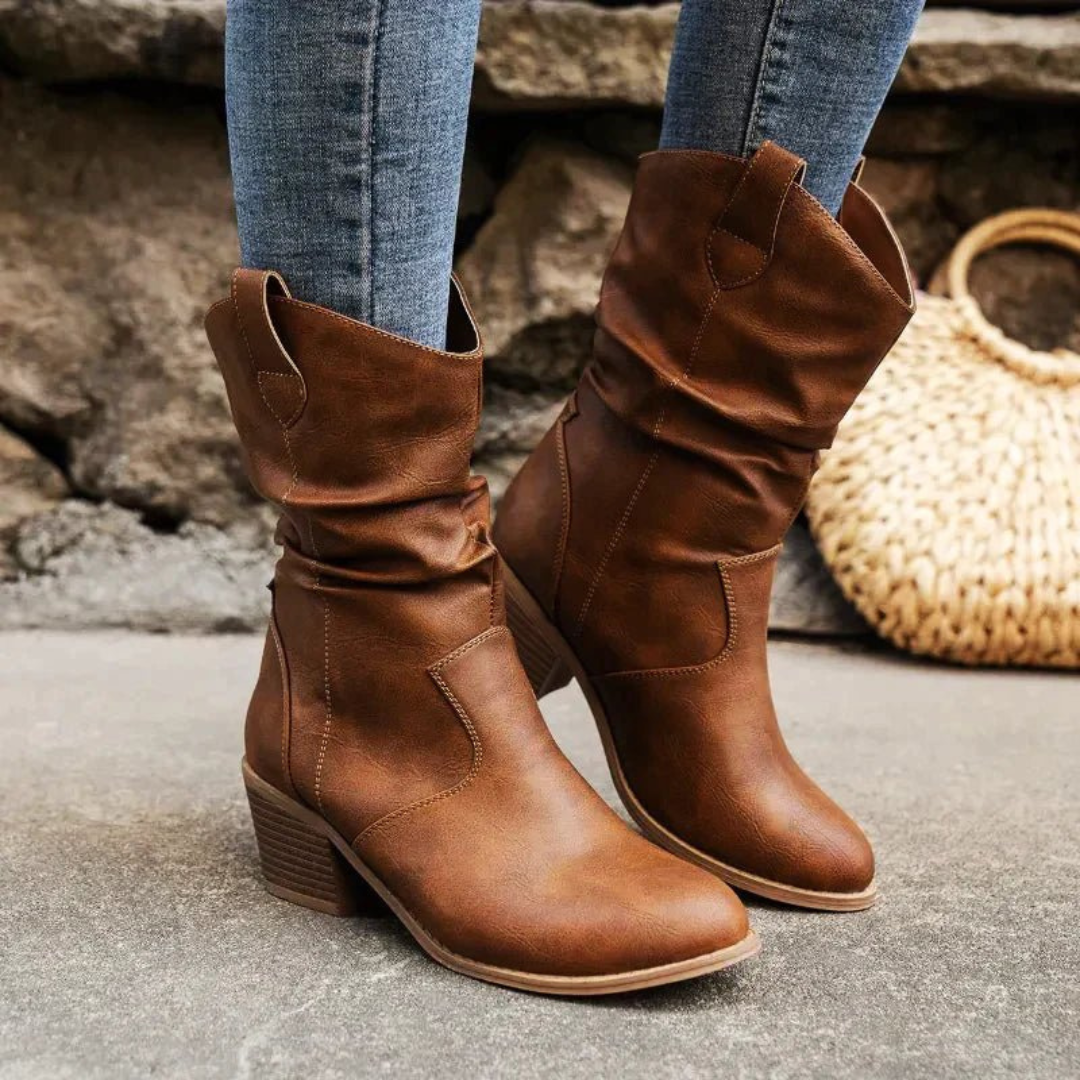 Odette |  Dames Cowboy Laarzen met Dikke Hak