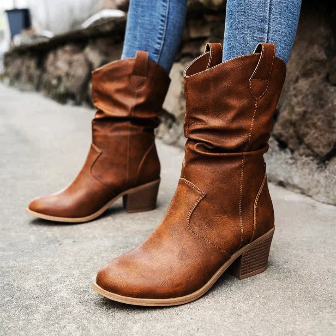 Odette |  Dames Cowboy Laarzen met Dikke Hak